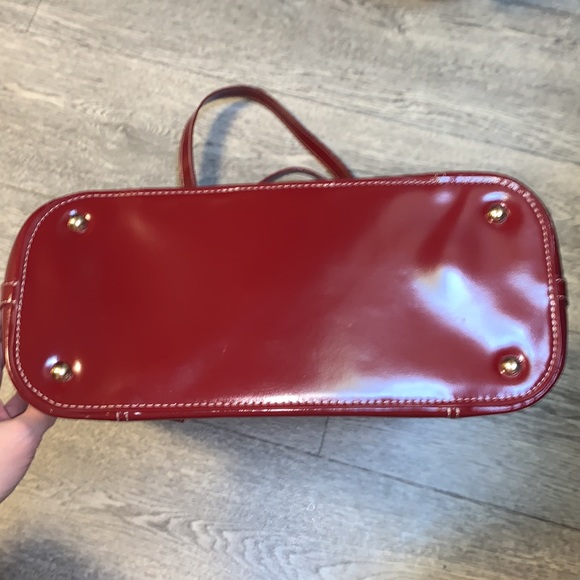 Mcklein USA Cristina Ruby Red gold Leather Tote with tablet pocket office bag - Picture 12 of 14